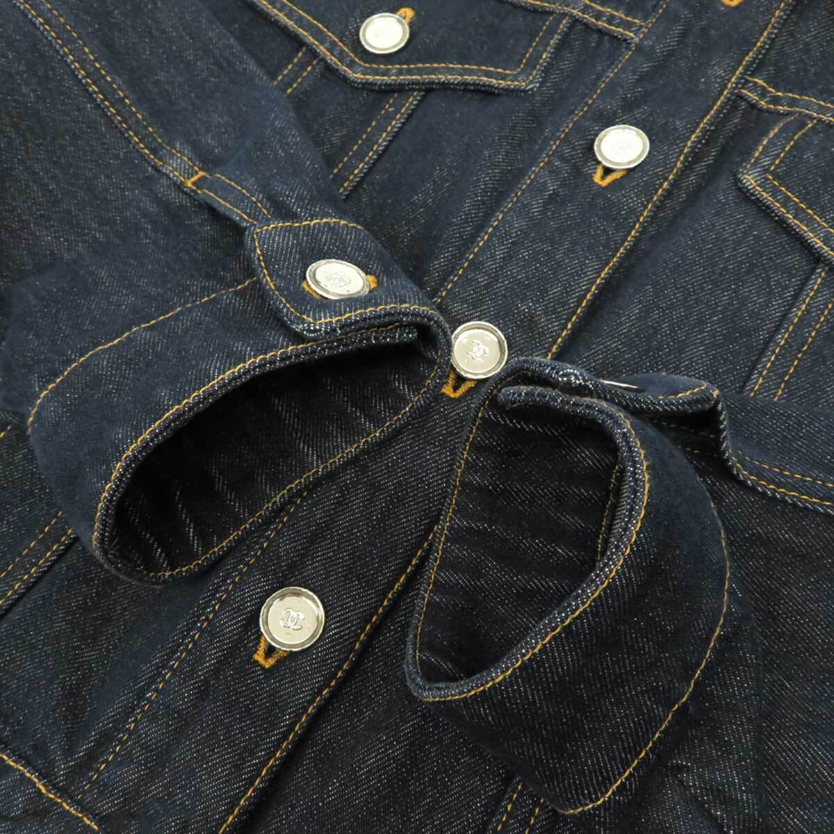 シャネル ココマーク ロングスリーブ デニムジャケット P78799V71012 レディース ブルー CHANEL [美品] 中古 【アパレル?小物】