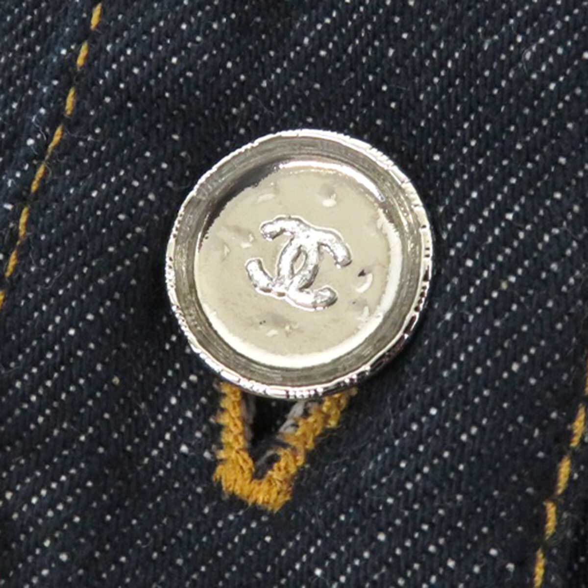 シャネル ココマーク ロングスリーブ デニムジャケット P78799V71012 レディース ブルー CHANEL [美品] 中古 【アパレル?小物】