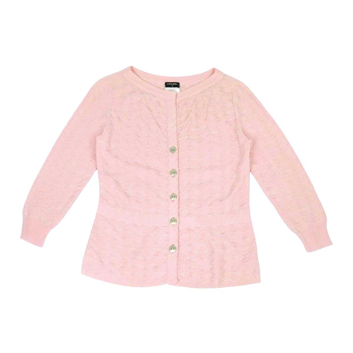 シャネル ココマーク ロングスリーブ ニット カーディガン P47896K06121 レディース ライトピンク CHANEL 中古 【アパレル?小物】
