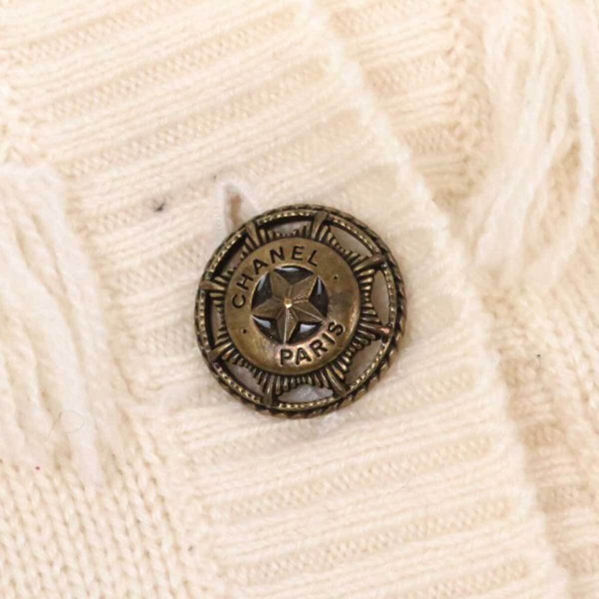 シャネル カシミヤ フリンジ カーディガン P49690K06270 レディース アイボリー CHANEL 中古 【アパレル?小物】