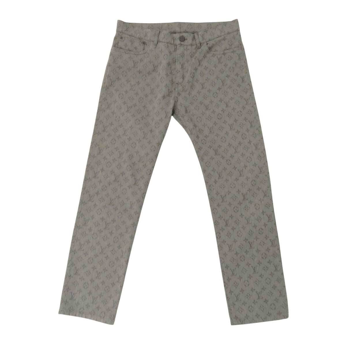 ルイヴィトン モノグラム ストレート デニムパンツ RM211Q QJQ HHD20W メンズ グレー LOUIS VUITTON 中古 【アパレル?小物】