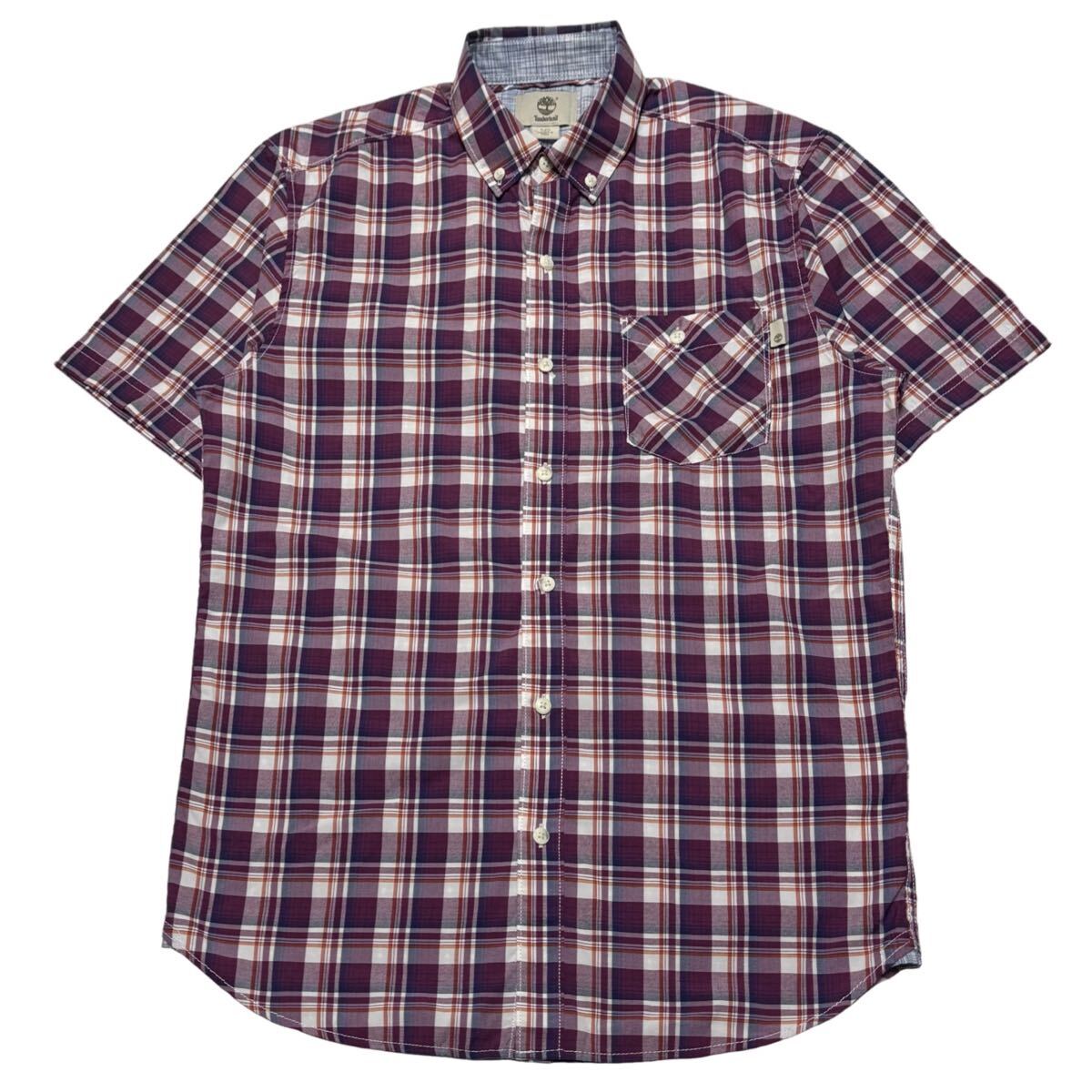 Timberland ティンバーランド 半袖ボタンダウンシャツ チェック S