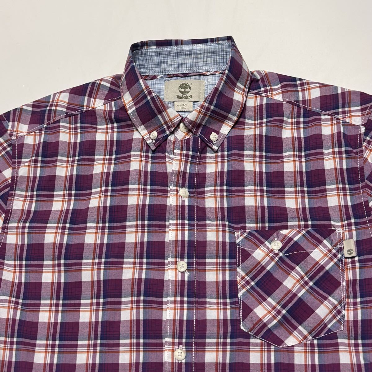 Timberland ティンバーランド 半袖ボタンダウンシャツ チェック S