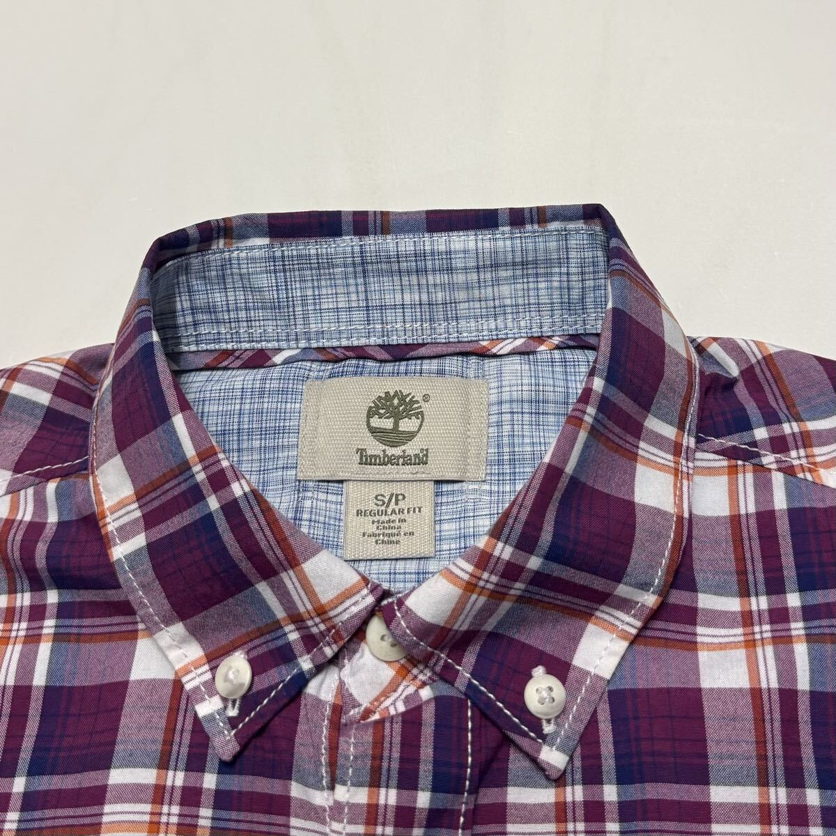 Timberland ティンバーランド 半袖ボタンダウンシャツ チェック S