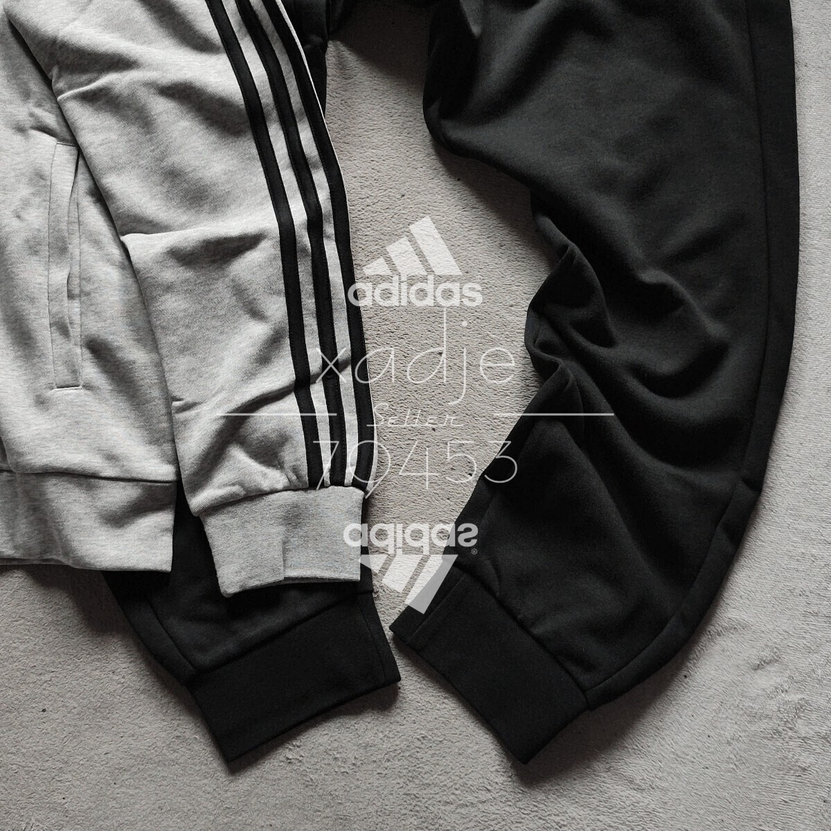 新品 正規(guī)品 adidas アディダス 上下セット スウェット ジャケット パンツ セットアップ 黒 ブラック 灰 グレー ロゴ刺繍 定価8250円 L