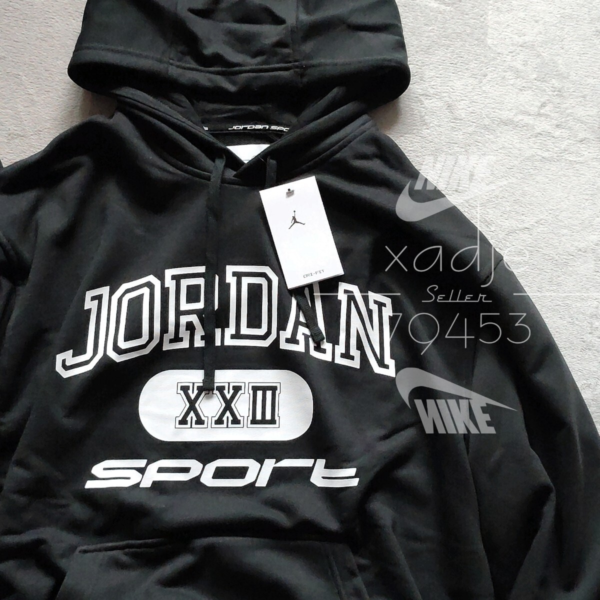 新品 正規(guī)品 NIKE ナイキ JORDAN ジョーダン 上下セット スウェット パーカー パンツ セットアップ 黒 定価19360円 US XL 日本サイズ 2XL