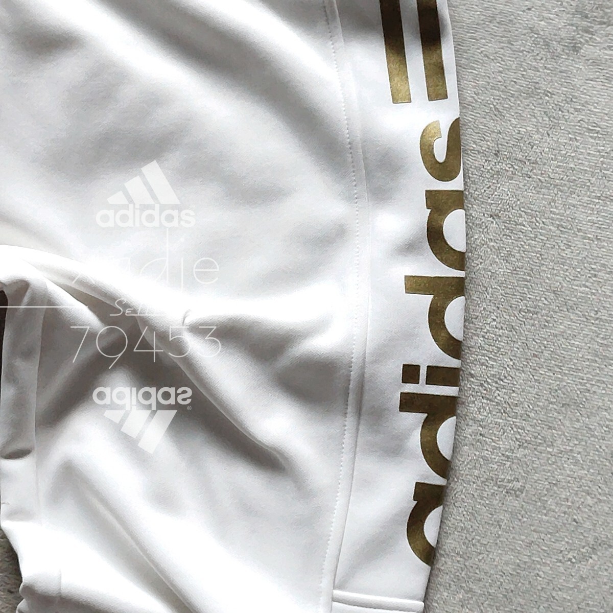 新品 正規(guī)品 adidas アディダス 上下セット ジャージ ジャケット パンツ セットアップ 白 ホワイト 金 ゴールド 定価 17600円 2XL