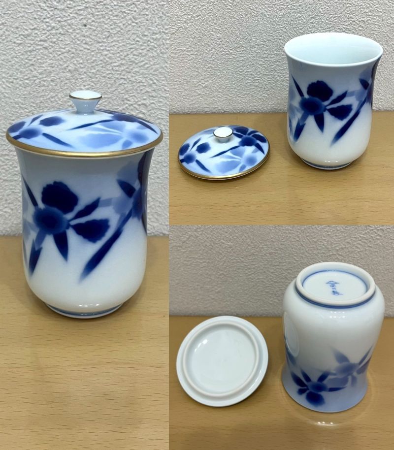 深川制磁 酒器 茶器 まとめ 15點 7種 徳利 ぐい お豬口 盃 湯呑み 蓋 ソーサー 赤富士 六歌仙 波鶴 カトレア 瑠璃 有田焼
