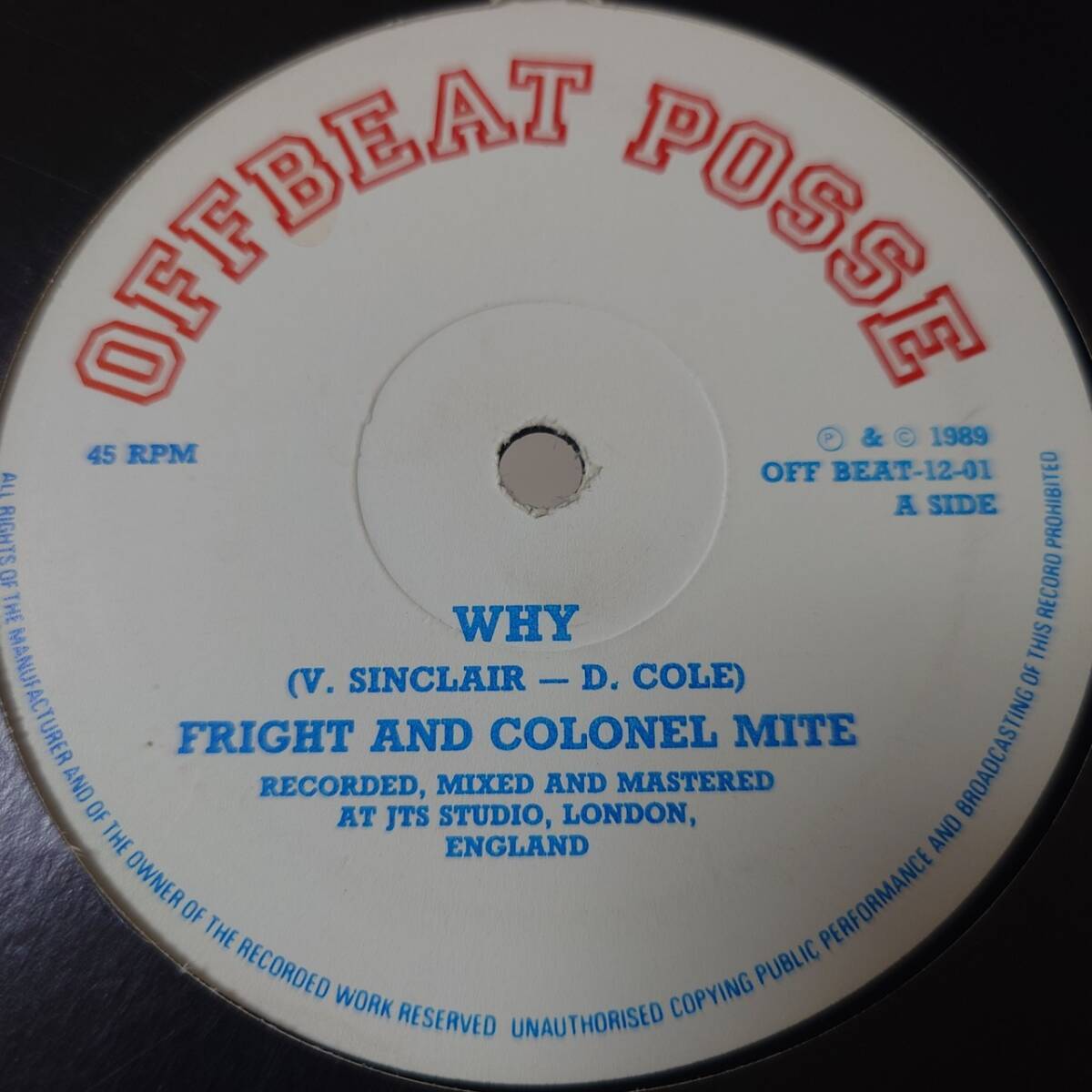 Frighty & Colonel Mite - Why / Shower Me // Offbeat Posse 12inch / / 早口　AA2831