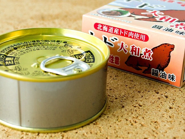 トド肉大和煮70g とどのジビエ 海のギャングのトドとおしょうゆの絶妙な味わい(トド出没注意)ご当地缶詰(北海道限定)貴重なとど肉_画像4