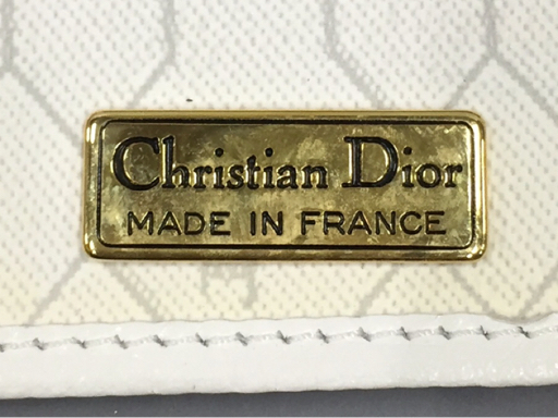 クリスチャン ディオール ハニカム柄 ショルダーバッグ 斜め掛け レディース ホワイト系 ブランド小物 QH101-11