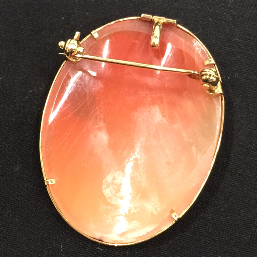 1円 金具 K18 カメオ ブローチ ペンダントトップ 重量約8.5g アクセサリー ファッション小物 A20607