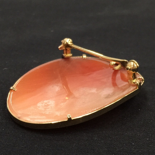 1円 金具 K18 カメオ ブローチ ペンダントトップ 重量約8.5g アクセサリー ファッション小物 A20607