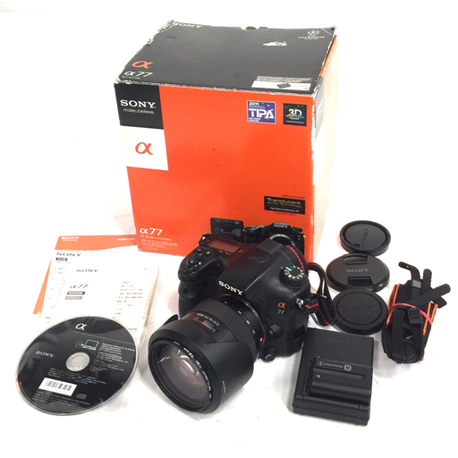 SONY ソニー α77 デジタル一眼レフ 現状品 2.8/16-50 SSM カメラレンズ 説明書 外箱等 付属
