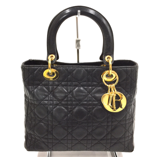 クリスチャンディオール レディディオール カナージュ ハンドバッグ ショルダーストラップ付 ブランドバッグ QH101-6