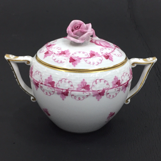 1円 ヘレンド パセリ?ピンク ティーポット カップ＆ソーサー プレート 他 食器 陶器 まとめ セット HEREND