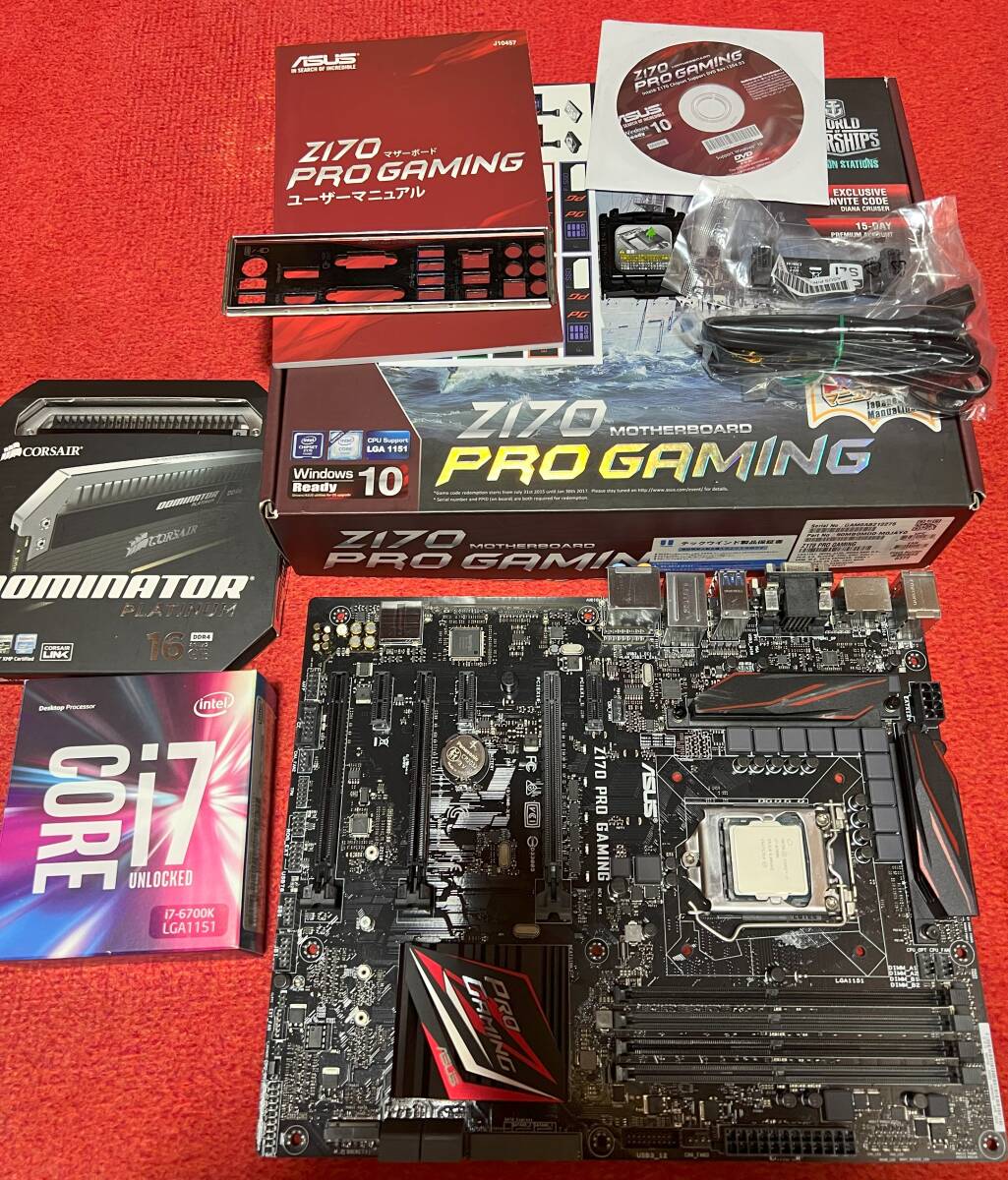 Core i7 6700k Asus Z170 Pro Gaming Corsair DDR4 Dominator Platinum 16GB Scythe 白虎 SCBYK-1000I * CPU+MB+RAM+Coolerの4點セット *