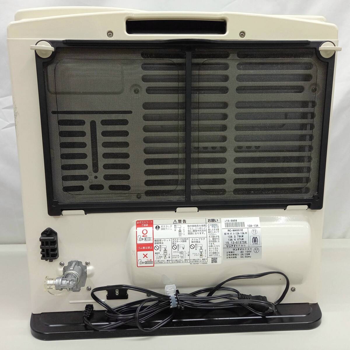 Rinnai（リンナイ）ガスファンヒーター RC-M4001E 都市ガス 12A?13A用 暖房器具 2015年制 【中古】
