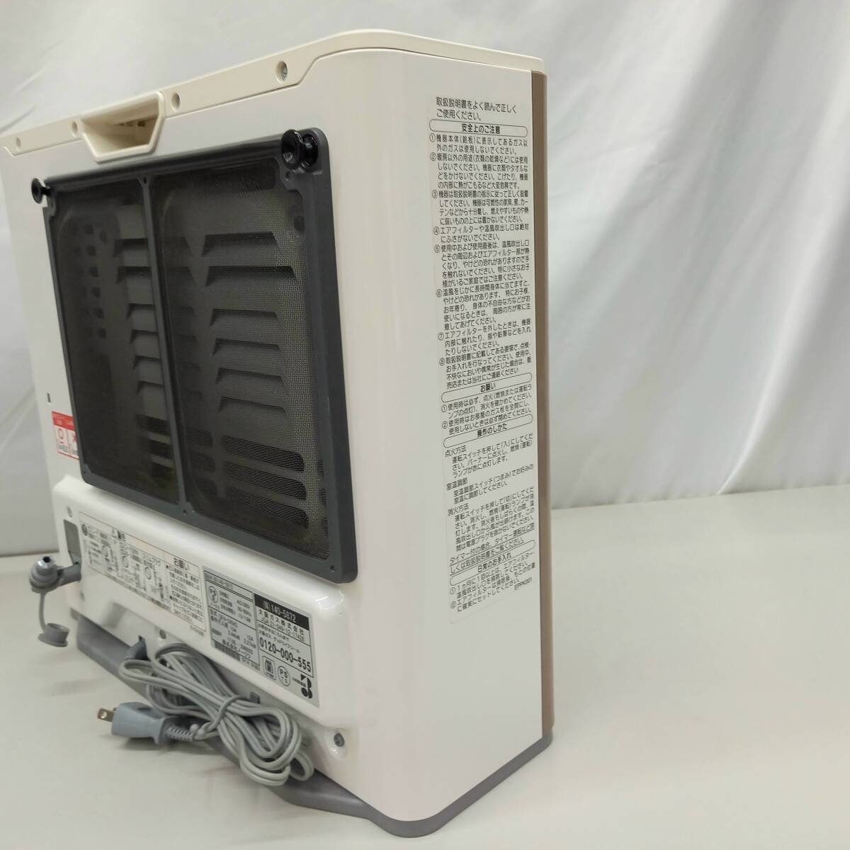 ノーリツ ガスファンヒーター GFH-2404S（N)140-5872 都市ガス用 12A・13A用 暖房機 2017年製【中古品】の画像6