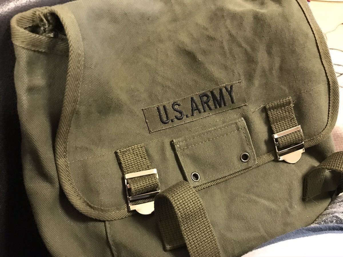 US ARMY ショルダーバック U.S.ARMY サイドバッグ ミリタリーバッグ 検)立花 当時物 z1 z1 cb GT380 アーミー 米軍 アーミーバッグ