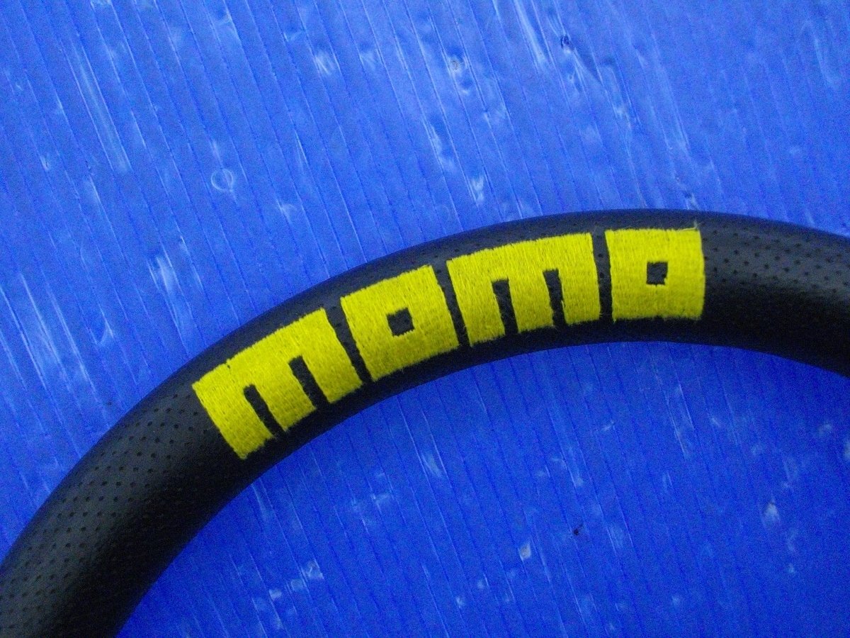 S【1033】momo モモ COMPETITION レザーステアリング 35φ ホーンボタン 中古品 コンペティション_画像2