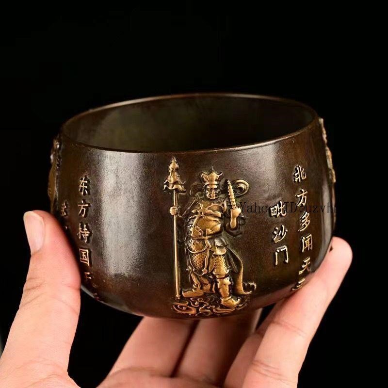 大清乾隆 四天王 銅壺 銅鉢 奉納 法器 工芸品 美術品 置物(銅製