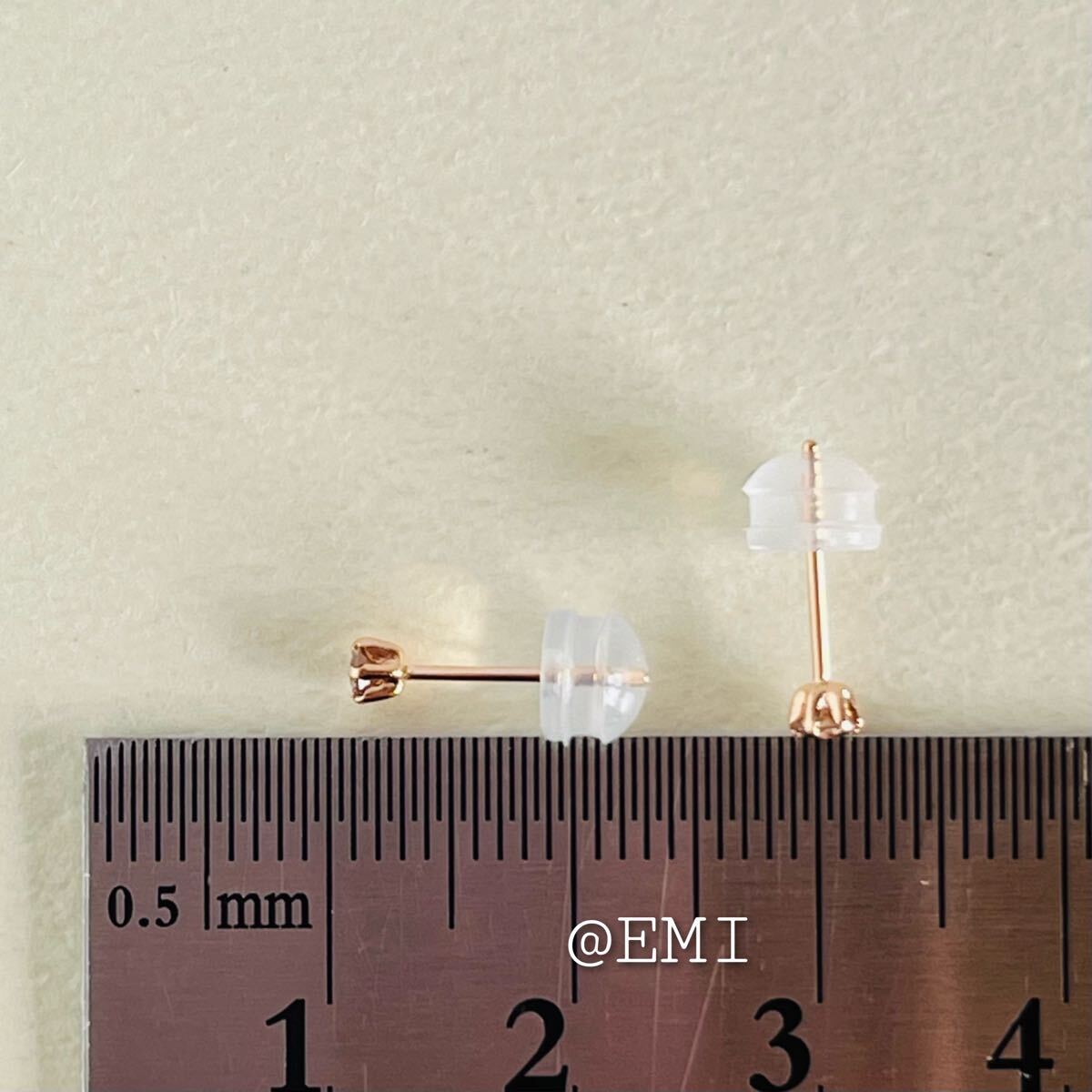 K18PG 希少☆天然ピンクダイヤモンド　0.14ct ピアス　18金ピンクゴールド　2_画像6