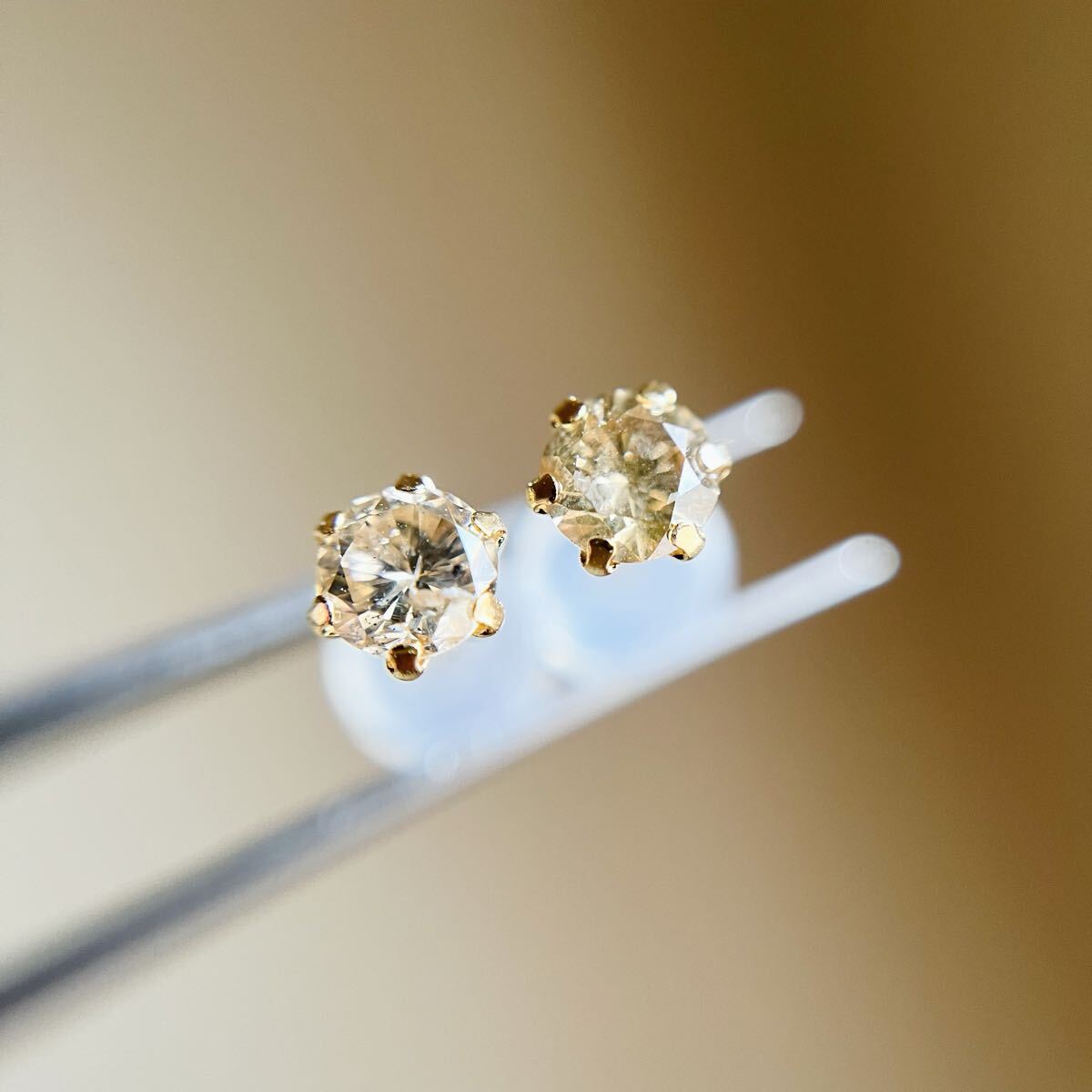 K18 18金　天然ダイヤモンド　AAグレード 0.50ct ピアスdiamond 2_画像5