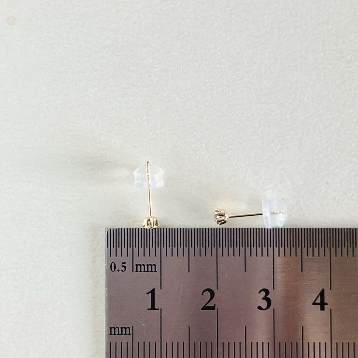 K18 18金イエローゴールド　天然ダイヤモンド0.12ct ピアス　diamond 2_画像7