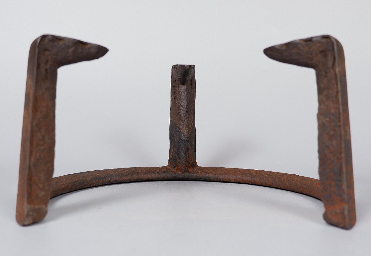 【MKA】人間国宝　角谷一圭　中爪　五徳　別造　共箱　風炉用　茶道具　真作保証_画像4