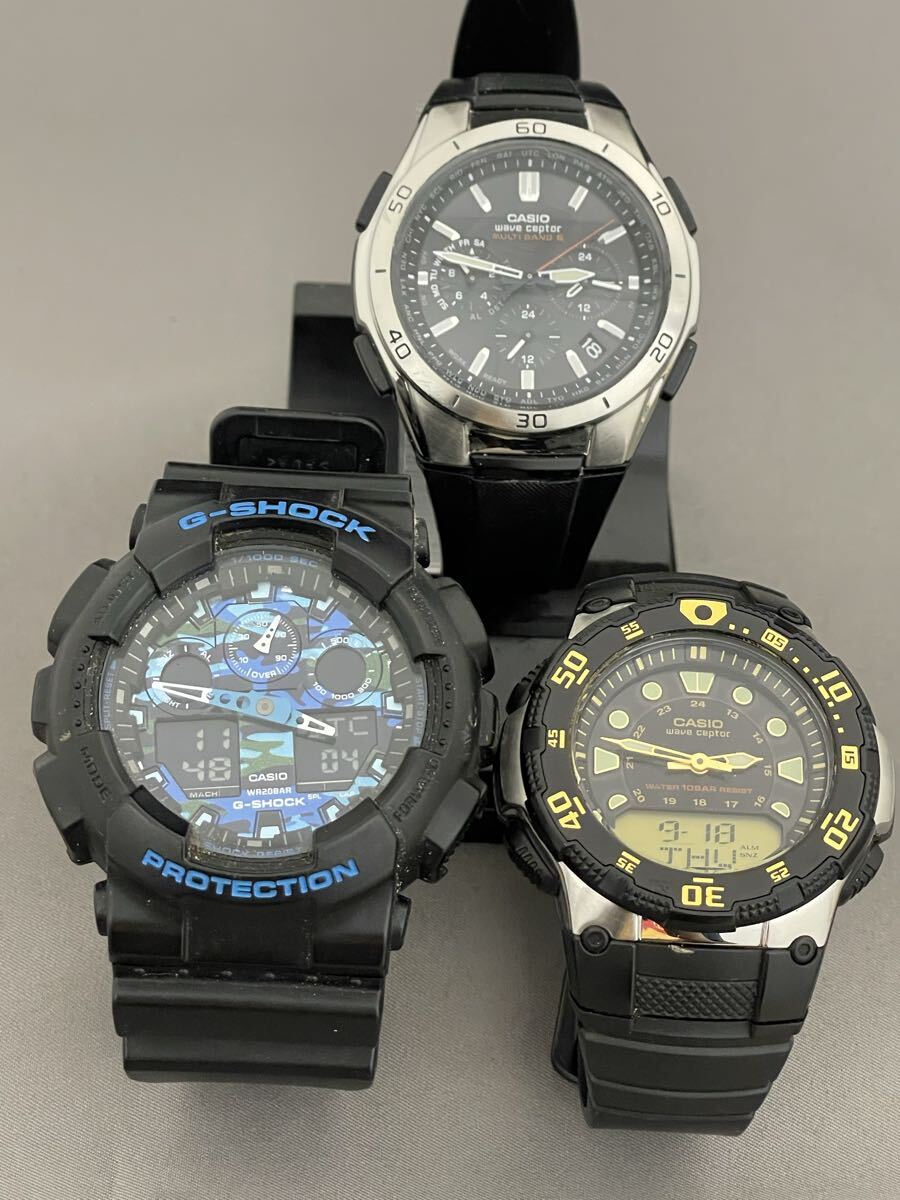 CASIO カシオ G-SHOCKなどクォーツ腕時計3點まとめ管理番號9-A61