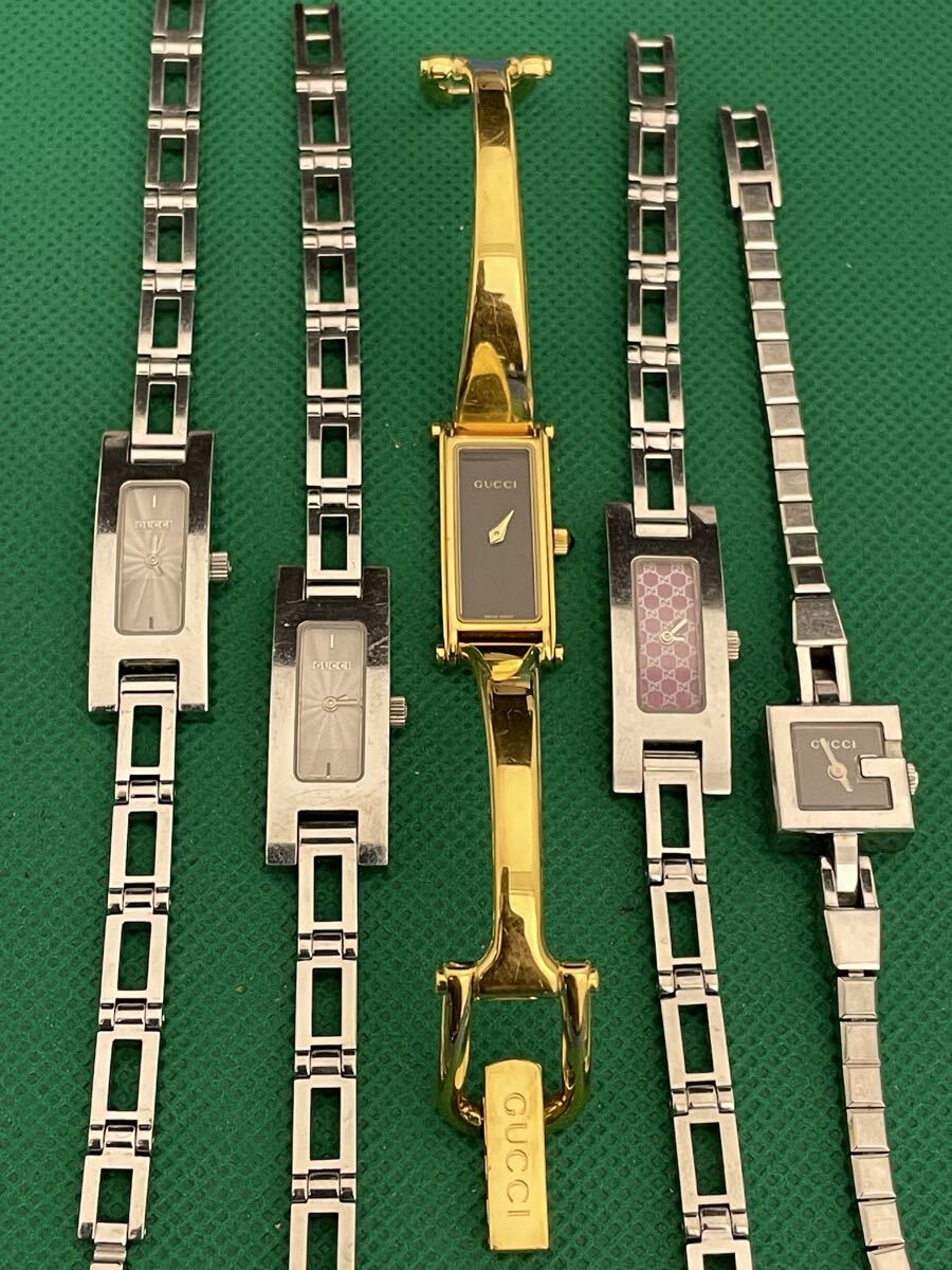 グッチ GUCCIなどレディースクォーツ腕時計5點(diǎn)まとめジャンク品管理番號9-A17