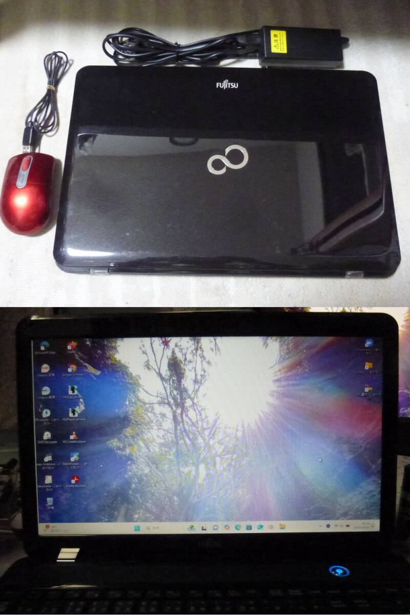 【 富士通 LIFEBOOK AH40/E FMVA40EBJ - Win11 Pro(22H2) 】 AMD E-450 1.65GHz / 8GB / 500GB 稼動品_画像1