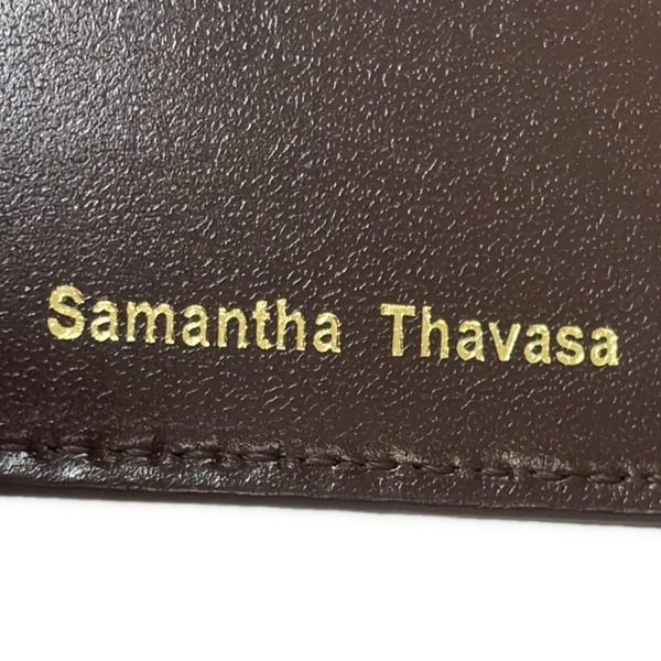 サマンサタバサ Samantha Thavasa 3つ折り財布/ミニ/コンパクト - ダークブラウン 型押し加工/L字ファスナー 財布_画像5