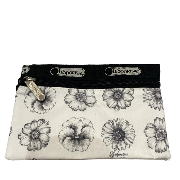 レスポートサック LESPORTSAC ショルダーバッグ - アイボリー×黒 花柄 バッグ_画像9