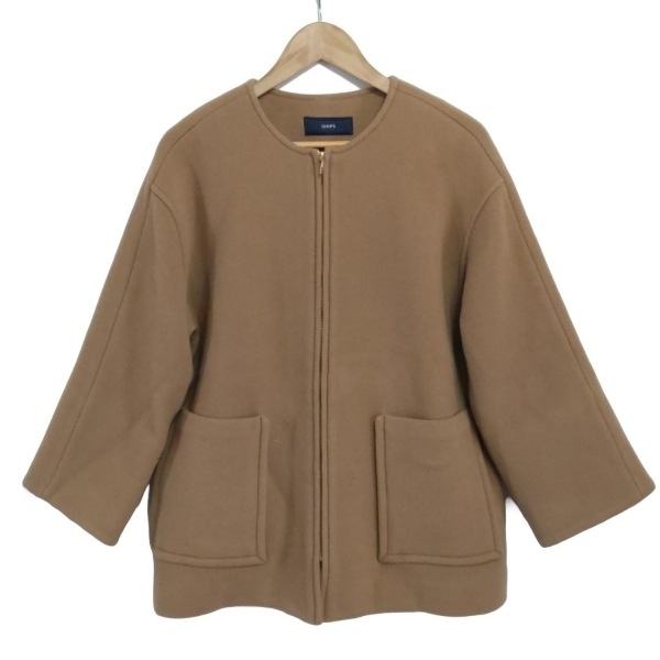  Ships SHIPS размер 36 S - бежевый женский длинный рукав /Bellandi SUPER130 ткань / no color / короткий / Zip выше / осень / зима прекрасный товар 