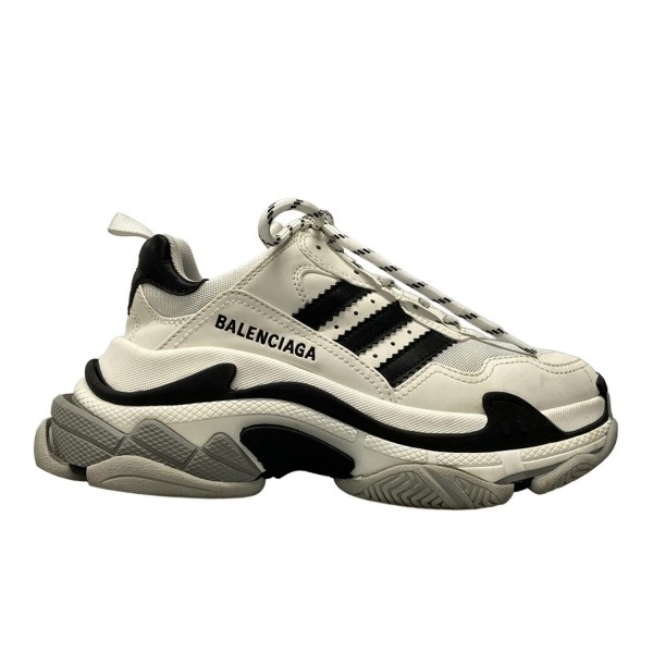 バレンシアガ BALENCIAGA スニーカー 37 710020 トリプルS 白×黒 レディース adidasコラボ 靴_画像4
