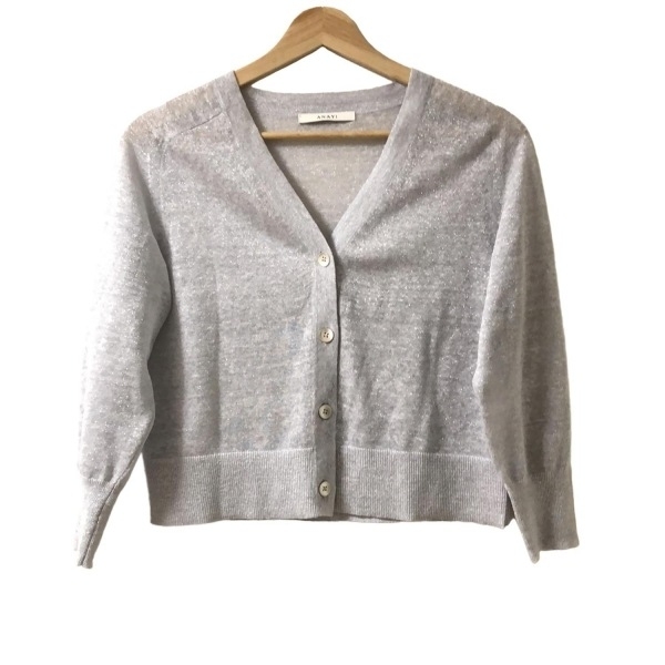  Anayi ANAYI кардиган размер 38 M - голубой серый женский 7 минут рукав / лен ./ ламе прекрасный товар tops 