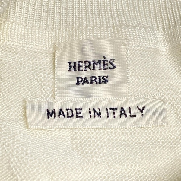エルメス HERMES 半袖セーター/ニット サイズ40 M 4E2649DC - コットン、コットン、シルク アイボリー レディース クルーネック トップス