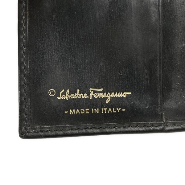 Salvatore Ferragamo FERRAGAMO/SalvatoreFerragamo 3. складывать кошелек / Mini / compact gun chi-ni кожа чёрный камыш . кошелек
