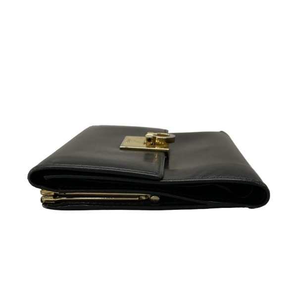 Salvatore Ferragamo FERRAGAMO/SalvatoreFerragamo 3. складывать кошелек / Mini / compact gun chi-ni кожа чёрный камыш . кошелек