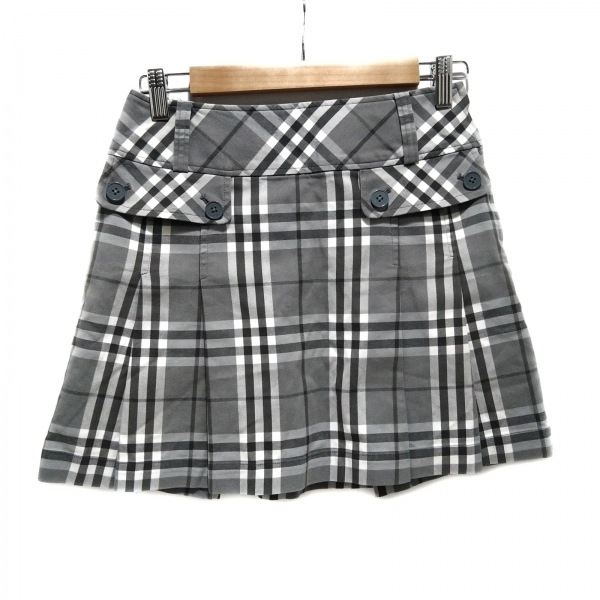 バーバリーゴルフ BURBERRYGOLF ミニスカート サイズ7 S - グレー×白×ダークグレー レディース チェック柄 美品 ボトムス