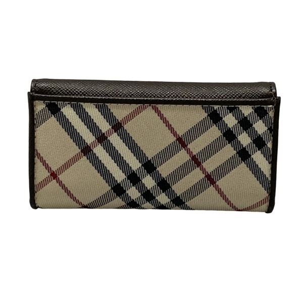 バーバリー BURBERRY/Burberry キーケース - レザー 黒×ベージュ×レッド 4連フック/キーリング付き/チェック柄 美品 財(cái)布