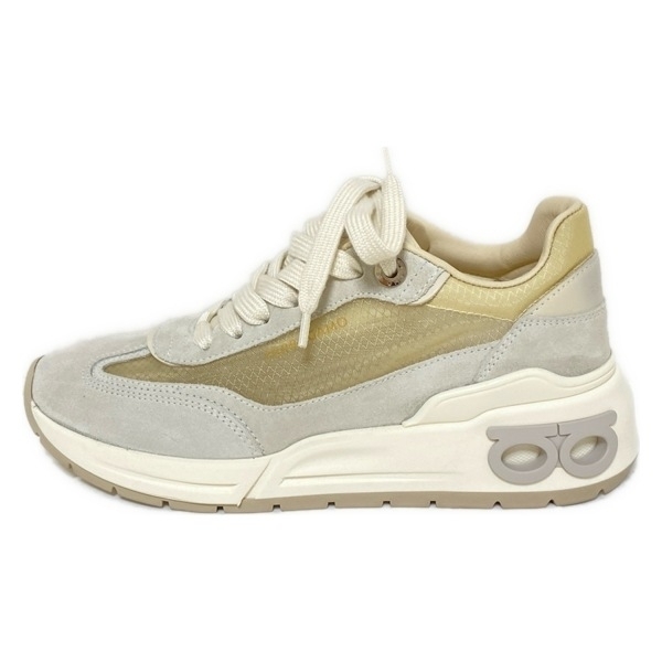 サルバトーレフェラガモ FERRAGAMO/SalvatoreFerragamo スニーカー 6M - レザー アイボリー×ライトグレー レディース ガンチーニ 靴_画像1