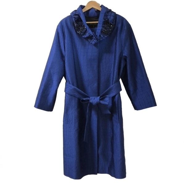 エスカーダ ESCADA サイズ44 L - ネイビー レディース 長袖/ビーズ/春/秋 美品 コート_画像1