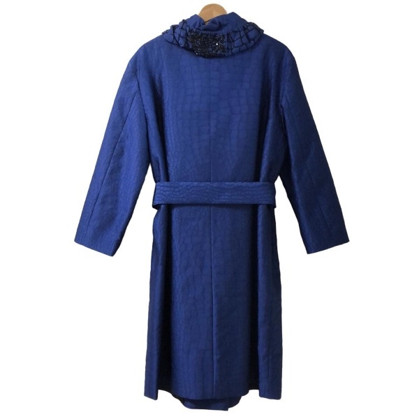 エスカーダ ESCADA サイズ44 L - ネイビー レディース 長袖/ビーズ/春/秋 美品 コート_画像2