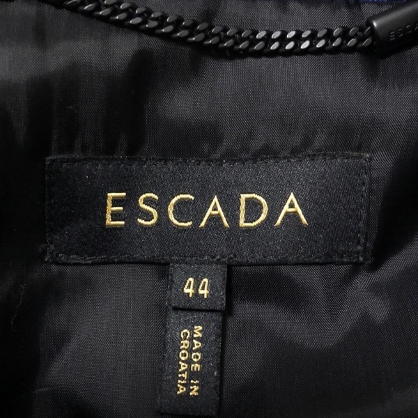 エスカーダ ESCADA サイズ44 L - ネイビー レディース 長袖/ビーズ/春/秋 美品 コート_画像3