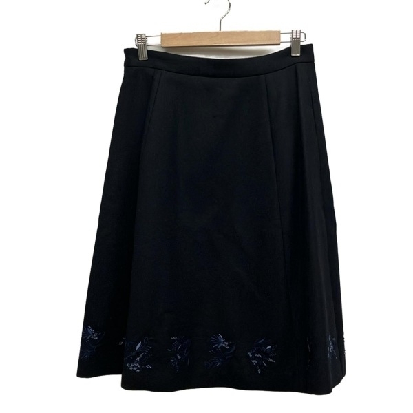  Foxey FOXEY юбка размер 42 L 41762 - чёрный женский колено длина / бисер / вышивка / цветок ( цветок ) низ 