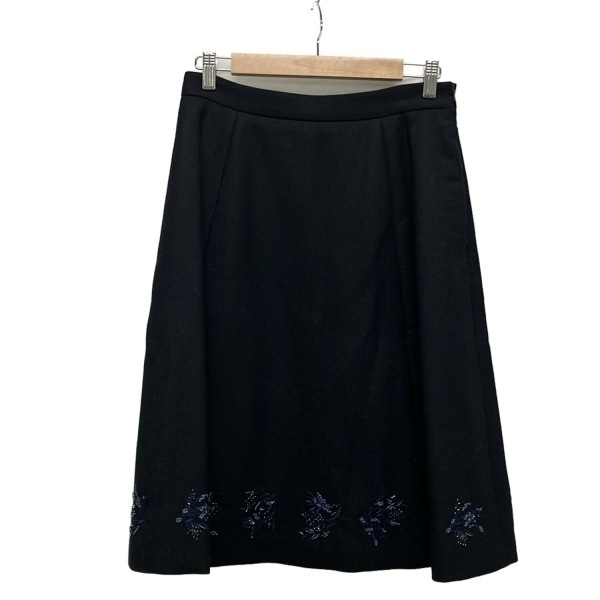  Foxey FOXEY юбка размер 42 L 41762 - чёрный женский колено длина / бисер / вышивка / цветок ( цветок ) низ 