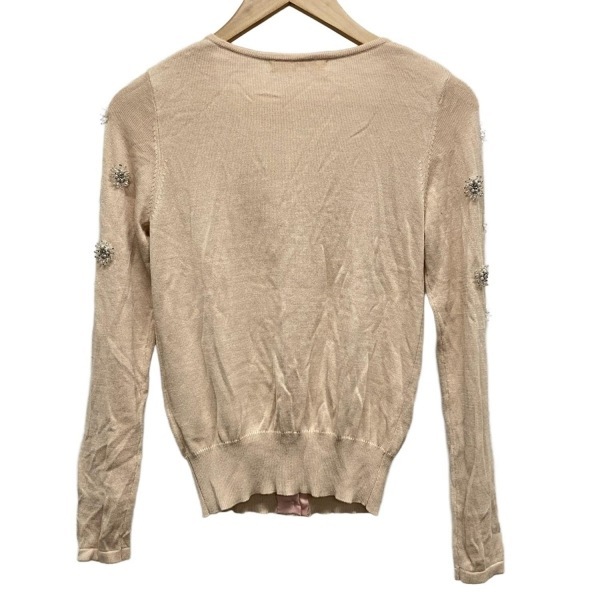 チェスティ Chesty カーディガン サイズF - ピンクベージュ×クリア×アイボリー レディース 美品 トップス_画像2